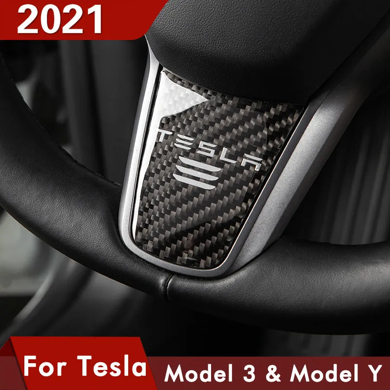 Новинка чехол на руль из углеродного волокна для Tesla Model 3 Y автомобильные