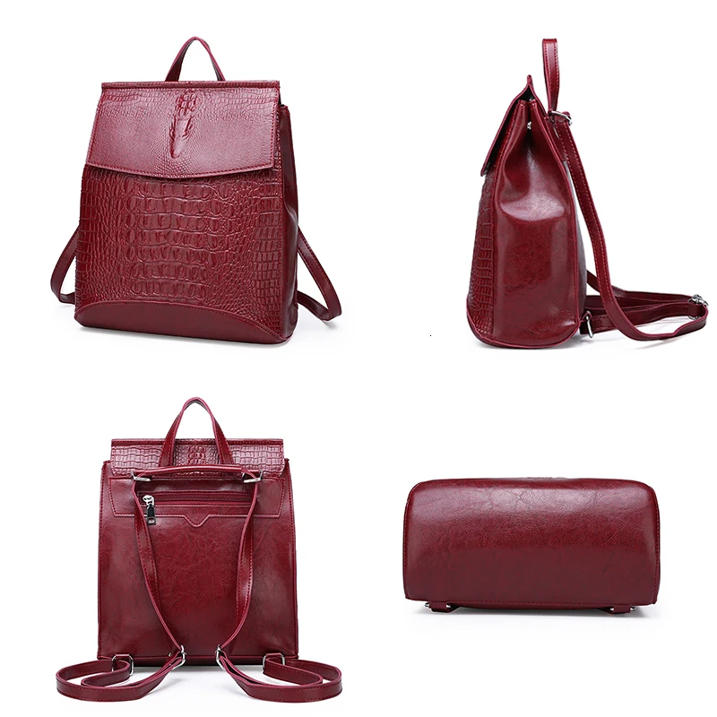 Модный высококачественный школьный женский рюкзак из крокодиловой кожи Mochila Feminina Rucksack Mujer Bagpack
