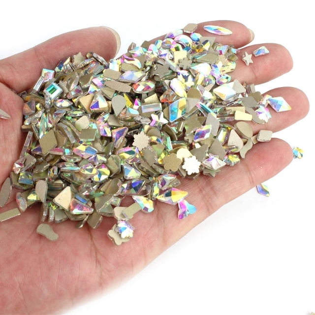 Mix Shapes  Nail Crystal Diamond Stone Strass AB Glass Rhinestones For 3D Nails Art Decorations square eye shape