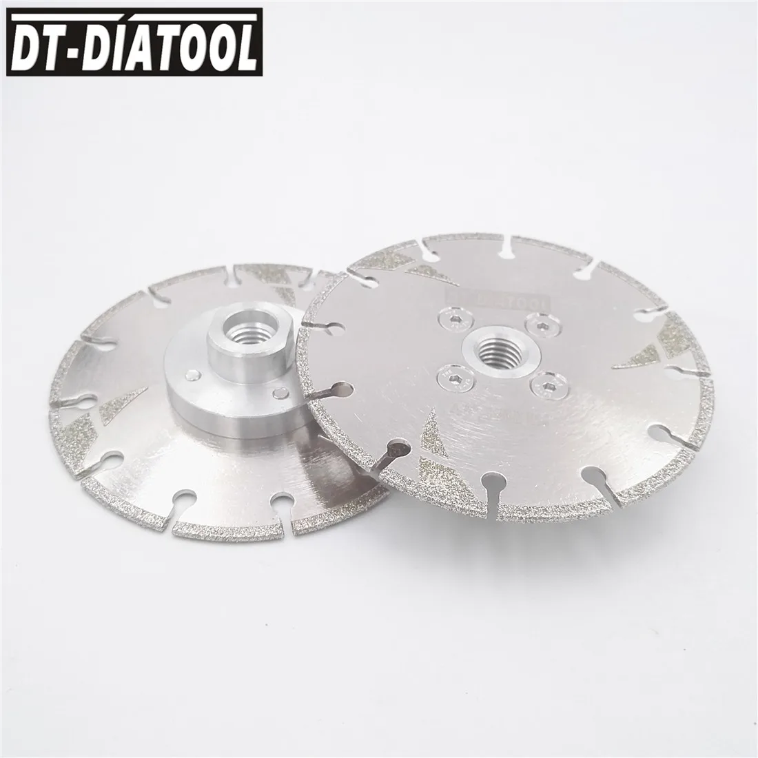 DT-DIATOOL 2pcs M14 Thread 4.5Inch/115mm Electroplated Reinforced Diamond Cutting & Grinding Disc Both Side Coated Saw Blade