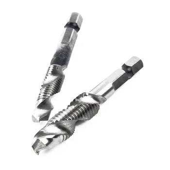 

6x 1/4 HSS Hex Metric Shank Titanium Combination Drill Bit Spiral Screw UK Stock