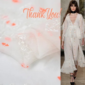 

Embroidery silk fabric crinkle silk georgette fabric very soft transparent need lining,SCG582