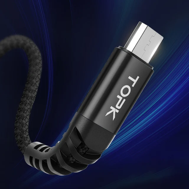 TOPK AN24 Micro USB Cable & Type C Cable 3A Fast Charging for Samsung Mobile Phone Data Cable Type-C for Xiaomi Redmi Note 8 Black