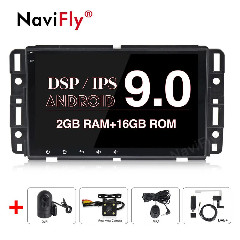 " ips DSP Android 9,0 8 ядерный Автомобильный gps навигация для GMC Yukon Sierra Tahoe Acadia Suburban Chevrolet Enclave Автомобильный dvd Радио gmc - Цвет: 4Core Camera DVR DAB