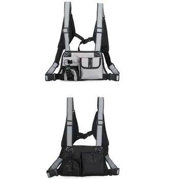 

Men Waist Bag Multifunctional Chest Vest Rig Bag Adjustable Sports Backpack LX9F