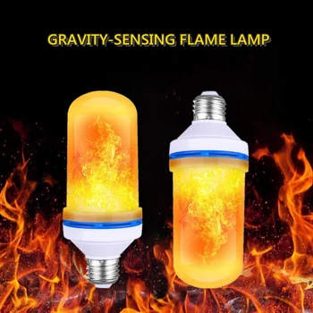 

LED Flame Light Bulb Dynamic Gravity Induction E27/E26/B22 85-265V 4-gear Adjustable Festival Decoration Creative Light Bulb