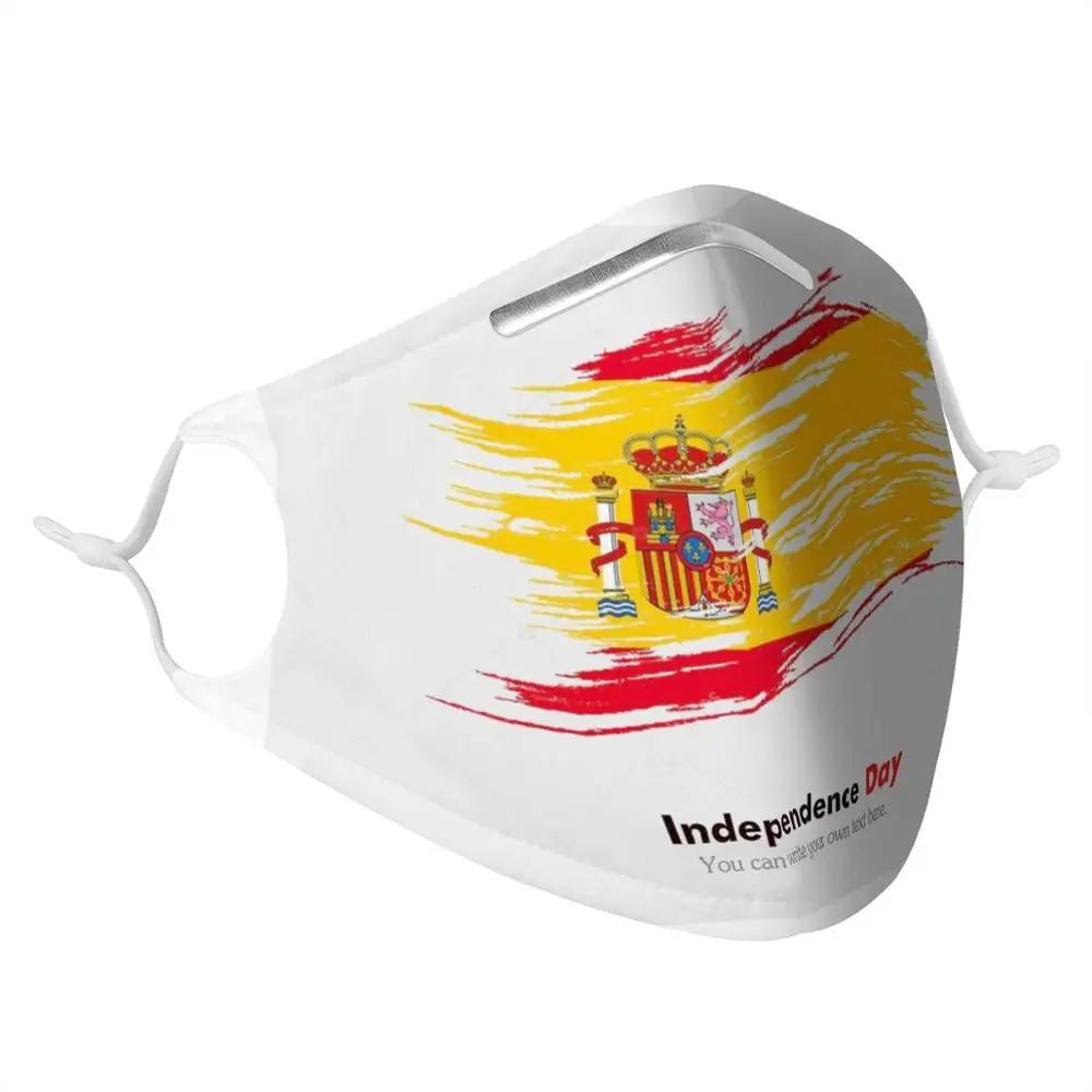 

Image logo custom incomplete Spanish flag 4Pcs Filter Masks Carbon Insert Anti-dust Anti-infection Mask Reusable Face Mask Spain