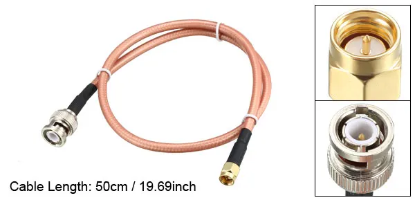 uxcell Low Loss RF Coaxial Cable Connection BNC Male N Male SMA Male Dual PL-259 UHF Male Mini UHF Male Coax Wire RG-142 - Color: SMA Male BNC Male
