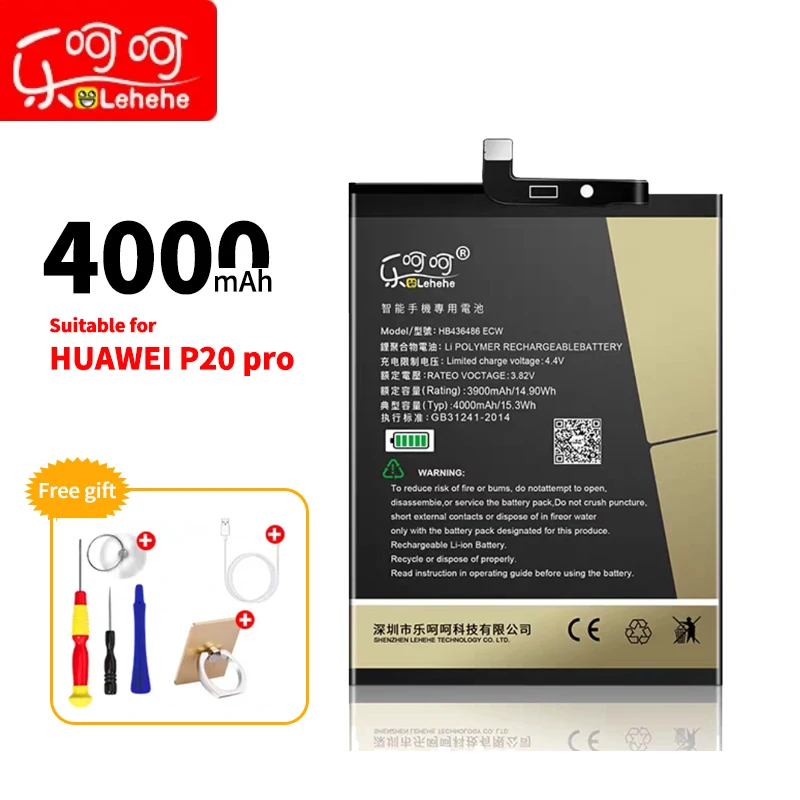 

Lehehe HB436486ECW battery for HUAWEI P20 Pro Standard Edition lithium ion polymer replacement battery with free removal tool
