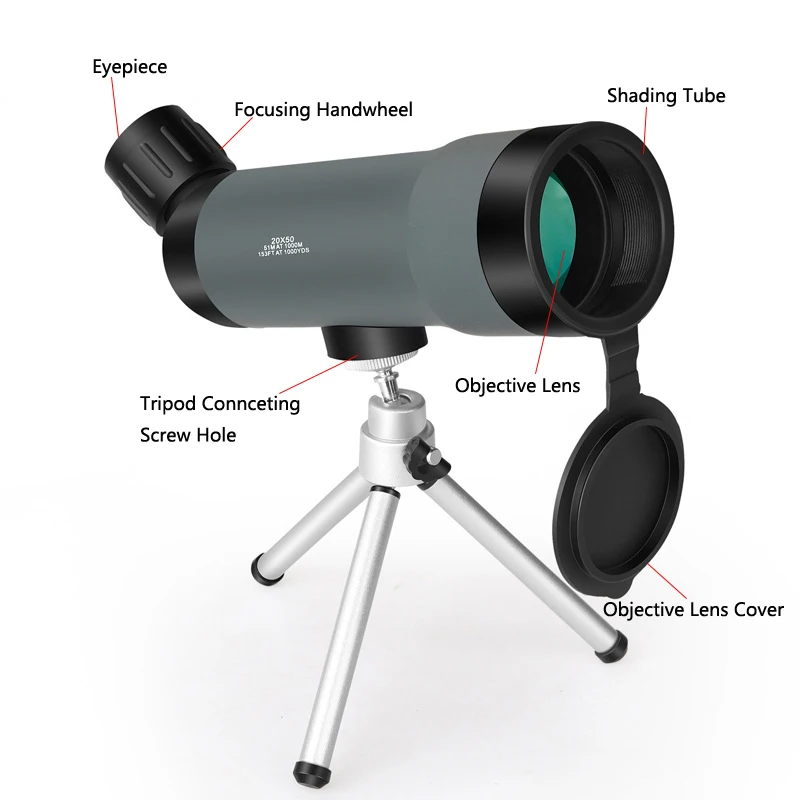 hunting telescope monucular tactical airsoft HD mini 20x50 spotting scope for outdoor sports telescope binoculars spotting scope optics equipment