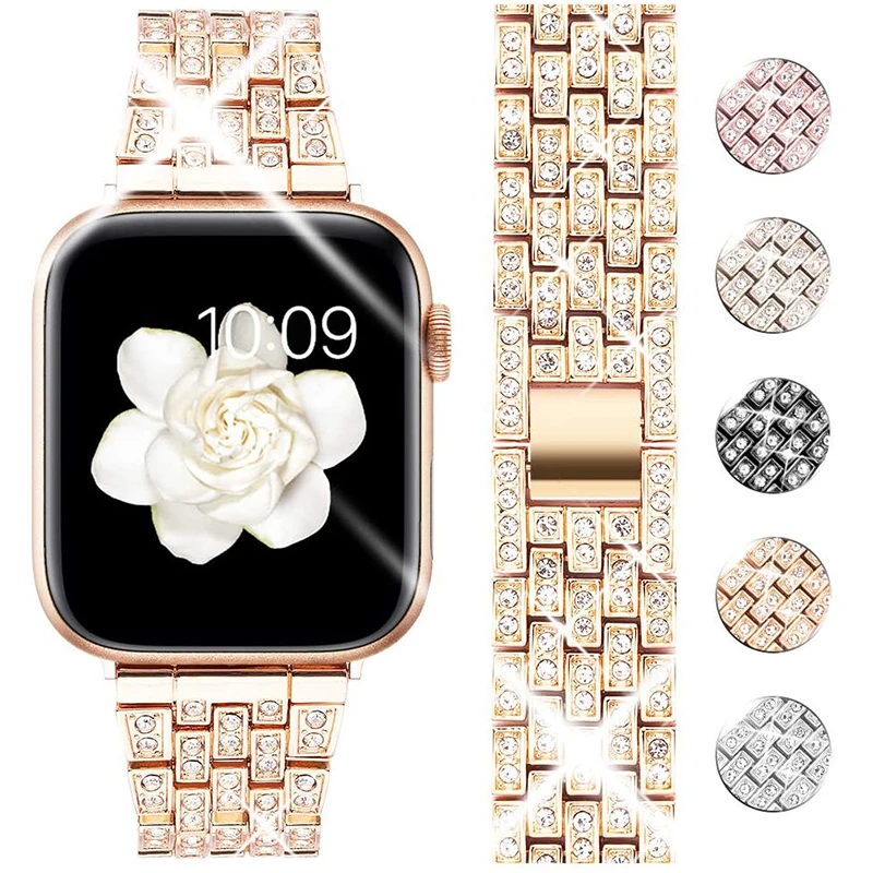 Ремешок металлический для Apple Watch Band 7 6 Se 5 4 3 браслет из нержавеющей стали со