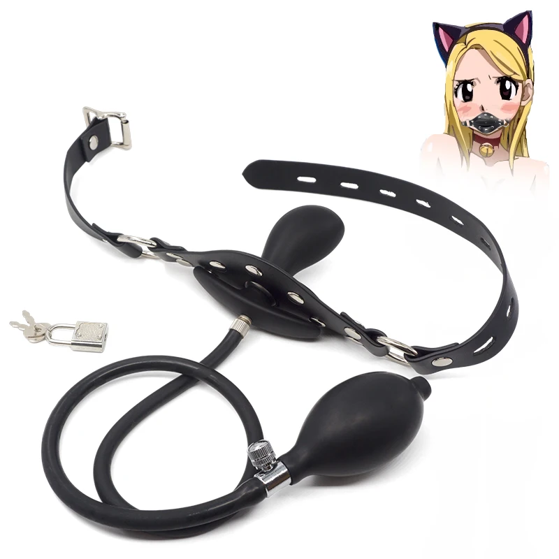 Надувной кляп БДСМ бондаж для взрослых игр ремень на жгут Кляпы рта фиксация