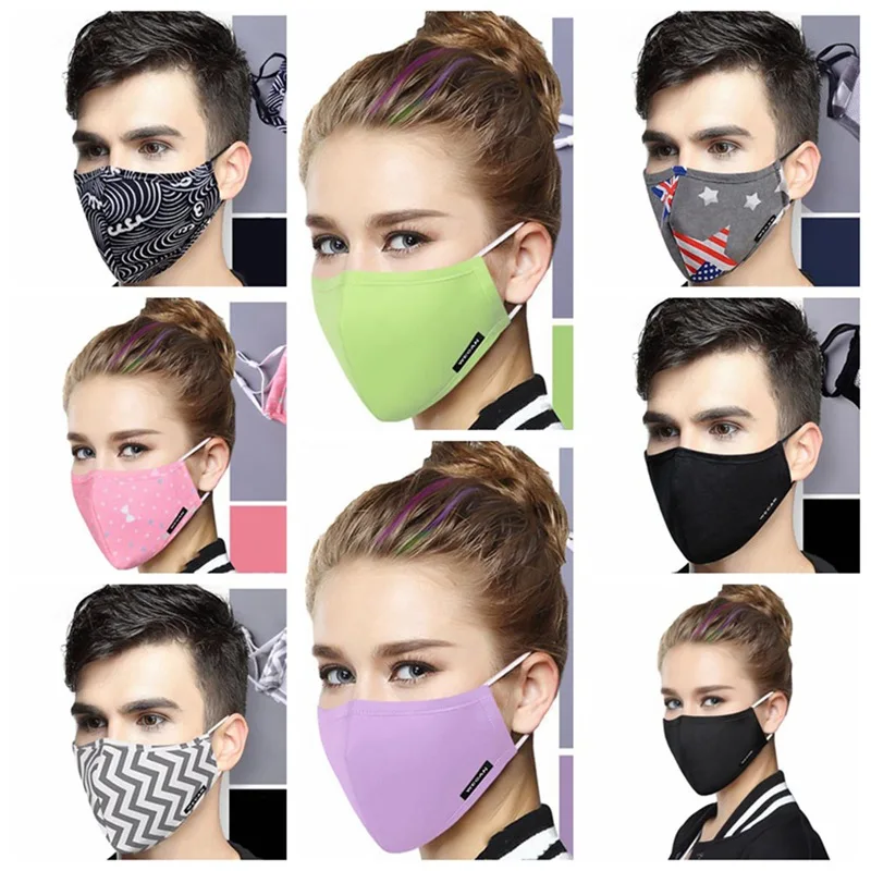 Cotton PM2.5 Anti Haze Mask Anti Dust Mouth Mask Activated Carbon Filter Mouth-muffle Mask Fabric Face Mask
