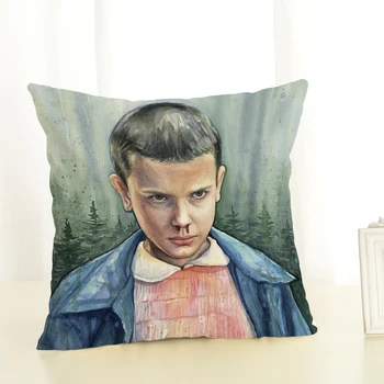 

RECOLOUR Hot Sale TV strange things eleven square18x18" Linen Throw Pillow cover Sofa home decorative Cushion Cover cojines