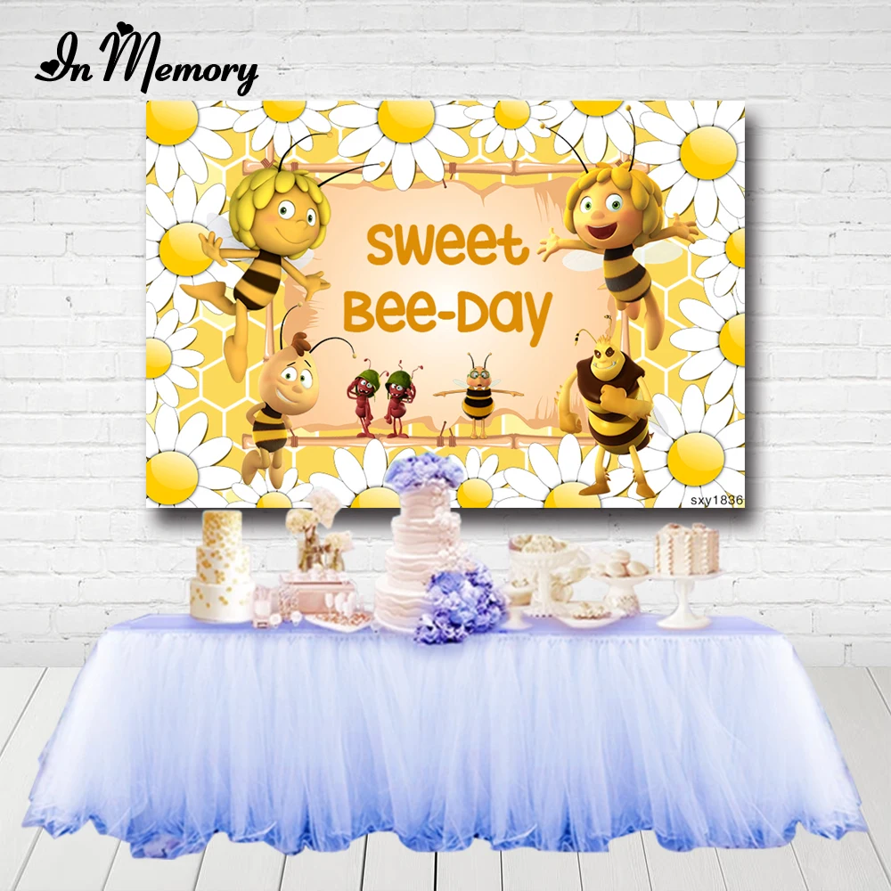 InMemory фон для фотосъемки с изображением майи пчелы Желтые Подсолнухи день
