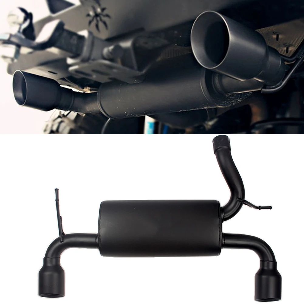 Двойной задний глушитель системы для Jeep Wrangler JK 2007 2008 2009 2010 2011 2012 2013 2014 2015 2016