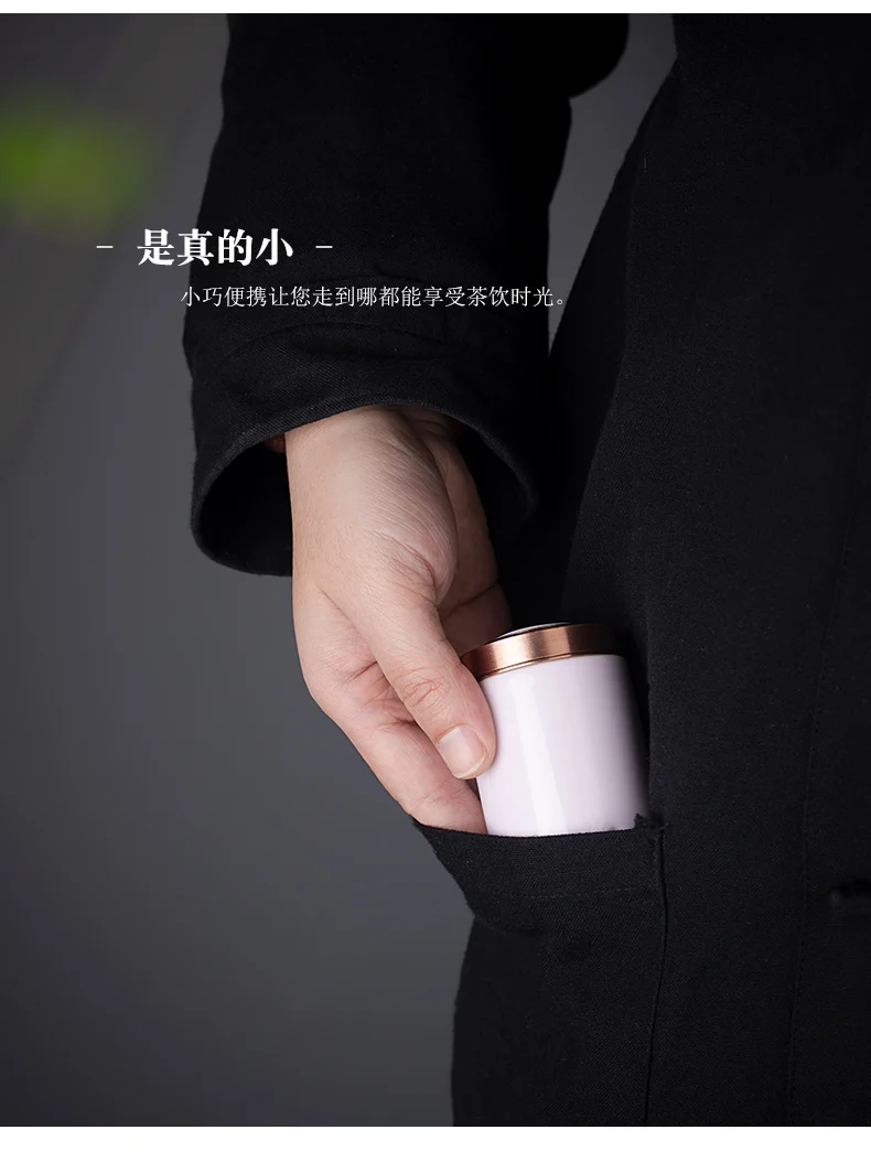 4.6x8cm mini pink/deep blue color glaze ceramic tea can portable tea box portable travel storage sealed cans storage tea can