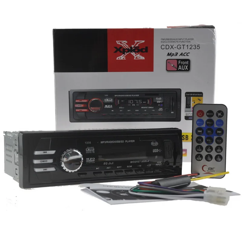 MP3-плеер автомобильный стерео радио SD/USB/Aux-In-Dash 1 Din FM Поддержка APE/FLAC/Mp3/WMA/WAV