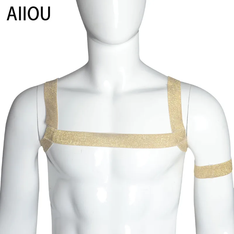 AIIOU мужские сексуальные Яркие Рубашки, нижнее белье, мужские грудные мышцы, эластичные повязки, короткая рубашка, сексуальный сценический