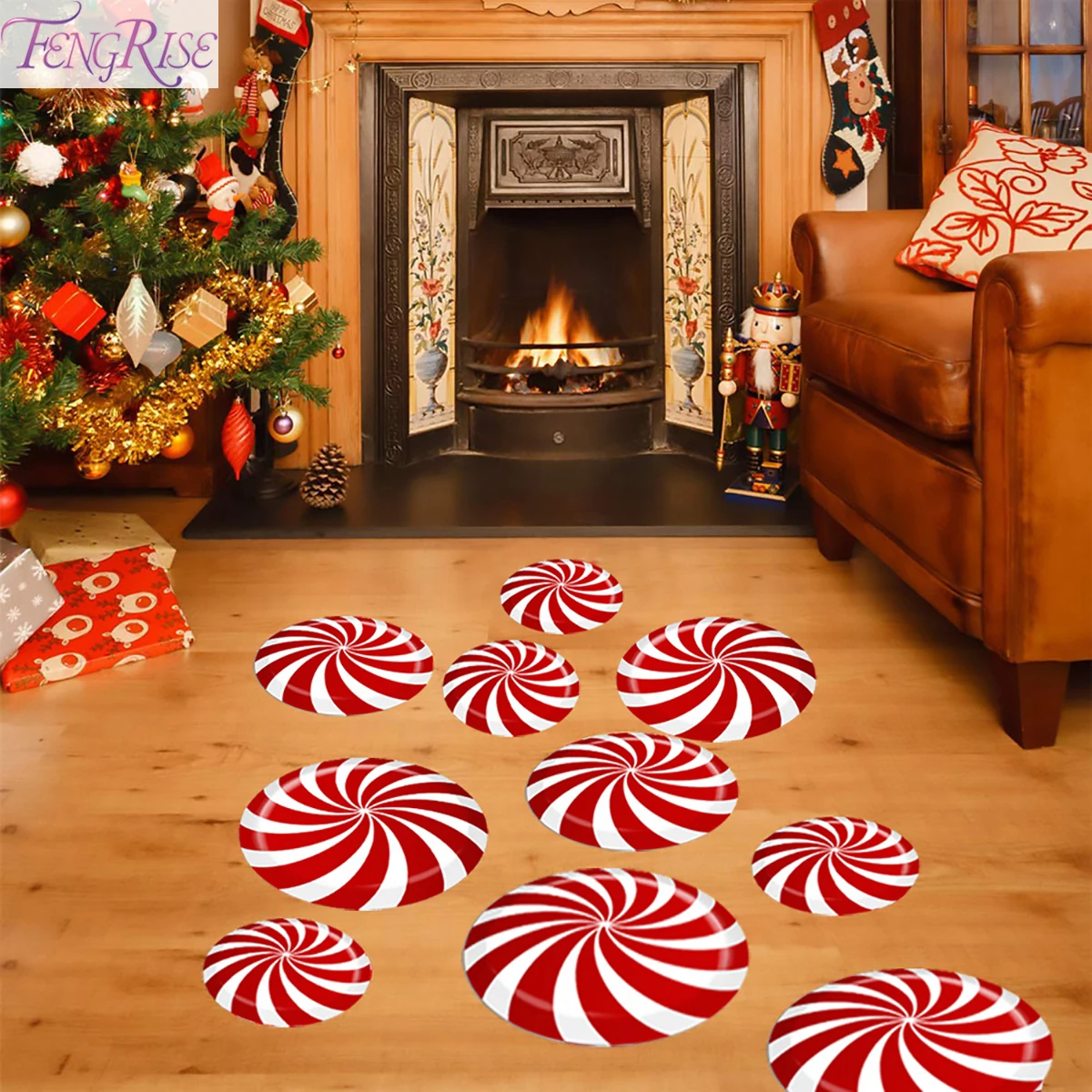 

FENGRISE Floor Sticker Merry Christmas Decoration For Home 2019 Navidad Xmas Ornament Gift Natal Noel Party Decor Happy New Year
