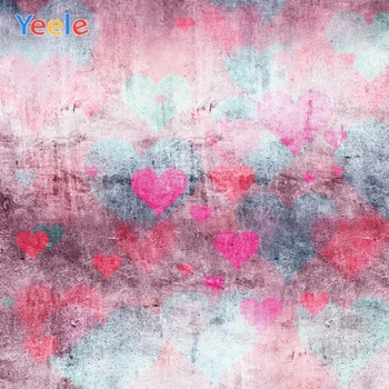 

Happy Valentines Day Grunge Wall Red Heart Photocall Photography Backdrops Personalized Photographic Background For Photo Studio