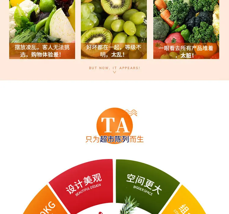 New Style Display Basket Fresh Area And Vegetable Basket Fruit Display Basket Storage Rack Table Hair Clipper Basket Shopping Ma