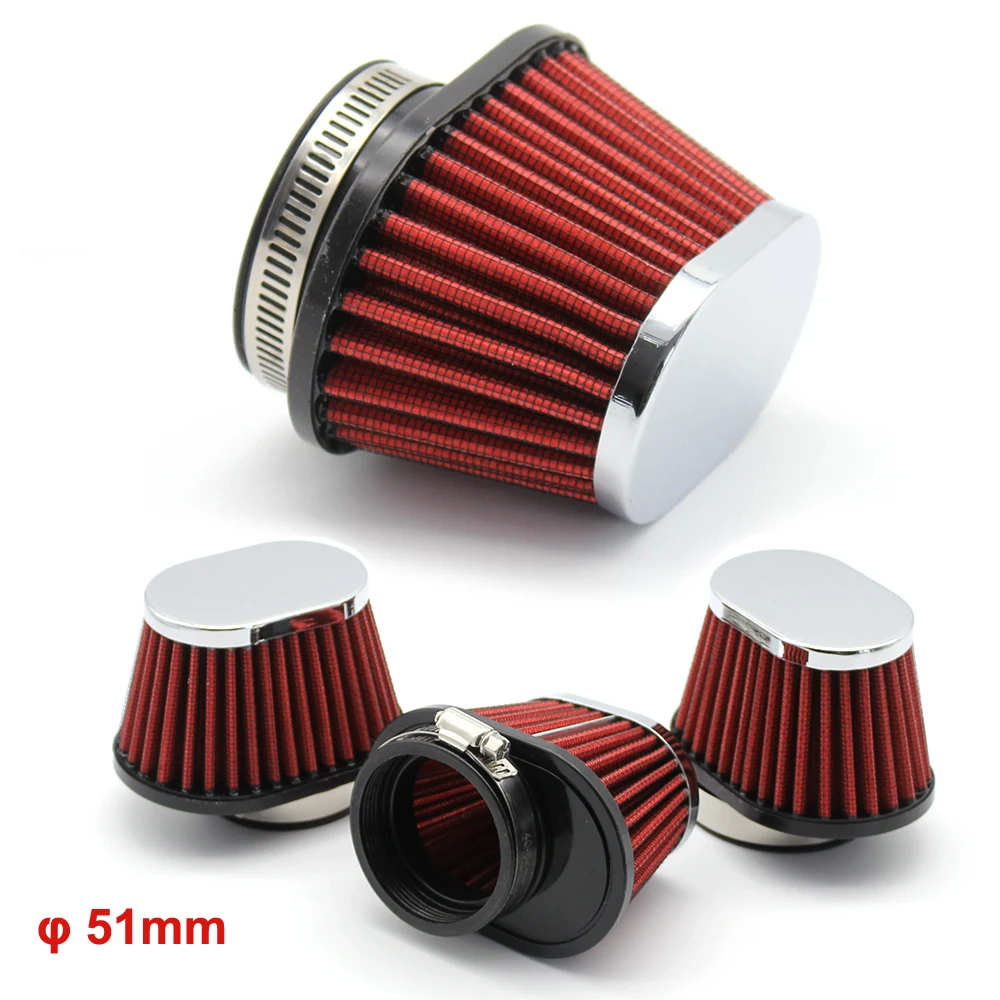 4 шт. моющиеся и многоразовые воздушные фильтры для мотоциклов 50 мм 51 2 дюйма |