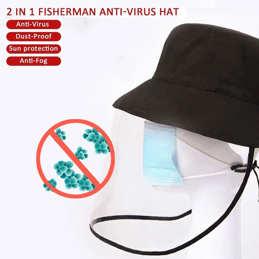 Multi-function Protective Cap Coronary Virus Protective Hat Protective Cap Anti-Saliva Splash Anti-Spitting Mask Face Cover Cap