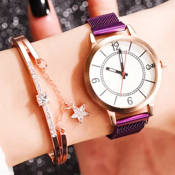 

Fashion Casual Watch Round Dial Alloy Mesh Band Quartz Watch with/without Bracelet for Women Men A66