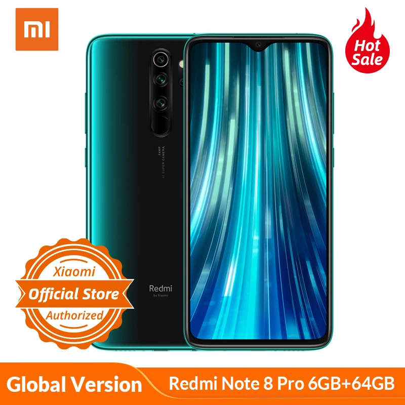Дешево Глобальная версия Xiaomi Redmi Note 8 Pro 6GB 64GB мобильный телефон 64MP Quad camera MTK Helio G90T восьмиядерный смартфон 4500mAh NFC
