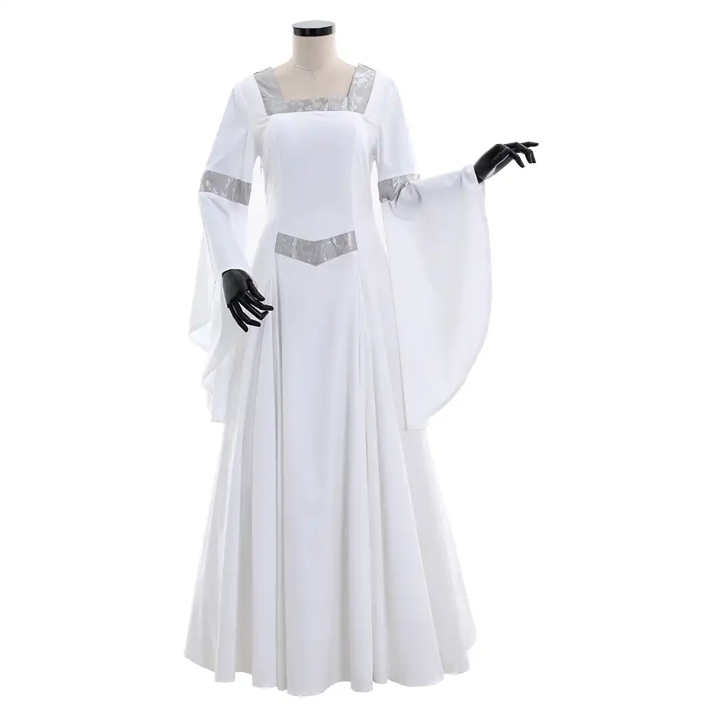 Vestido Medieval Blanco Disfraz De Princesa Medieval Renacentista Vestido Blanco De Retro Medieval Para Boda Disfraz Cosplay Aliexpress
