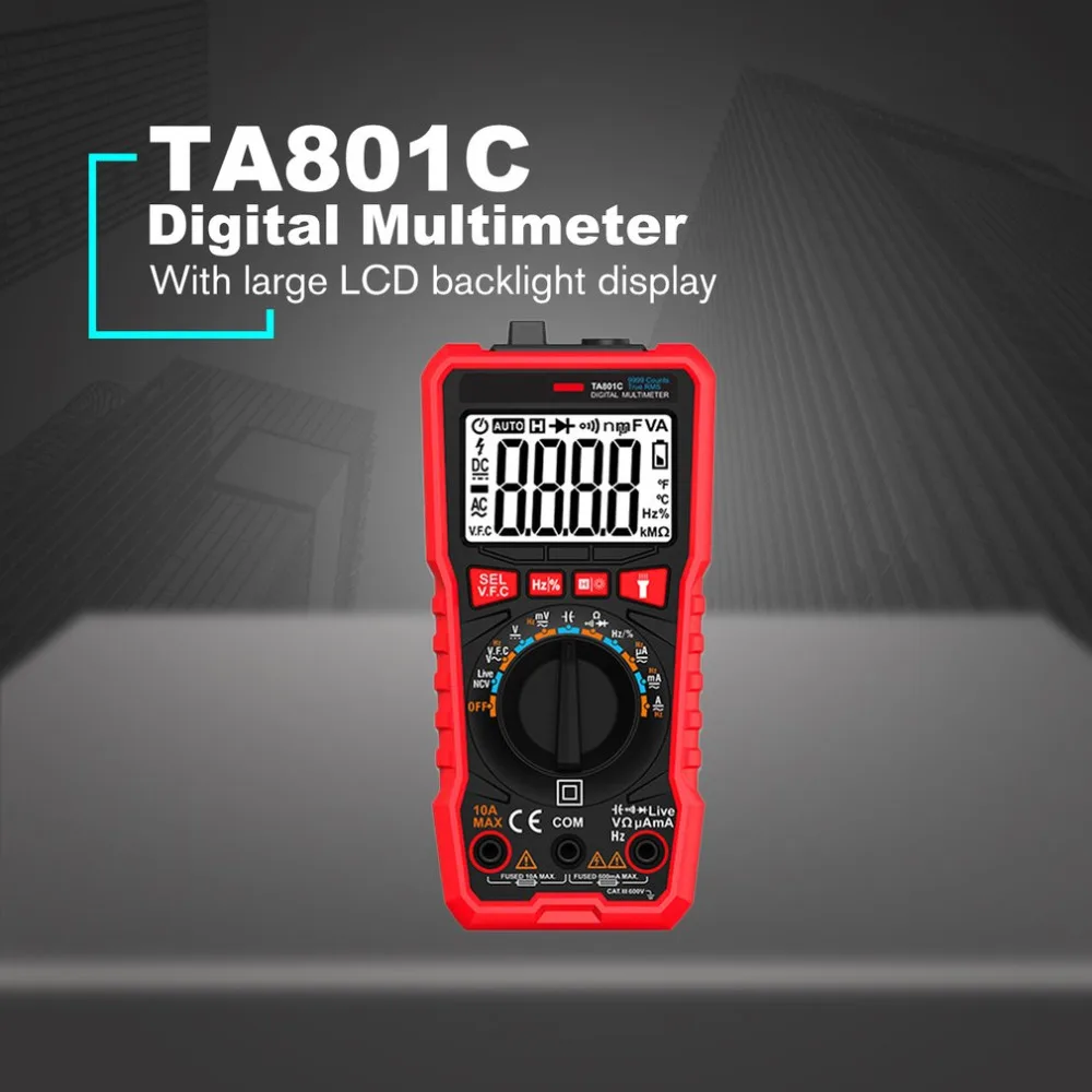 Карманный цифровой мультиметр True RMS AC/DC Вольтметр Амперметр Ом диод Устойчив емкость Fruquency NCV тестер непрерывности