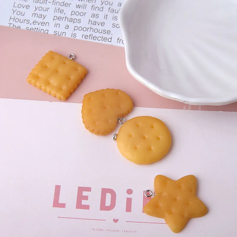 

6 pcs Creative Cute Women Girls Ear Jewelry with hanging childlike simulation earring stars round biscuit pendant accessories