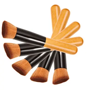 

New Professional Bamboo Foundation Brush Powder Concealer Blush Liquid Foundation Blush Angled Flat Top Base Liquid Cosmetics