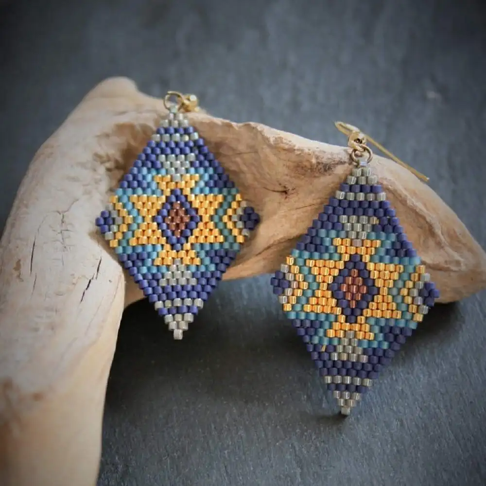 Go2boho большие серьги для женщин богемные серьги от сглаза Миюки геометрические Подвески Бохо модные ювелирные изделия ручной работы ткацкий станок