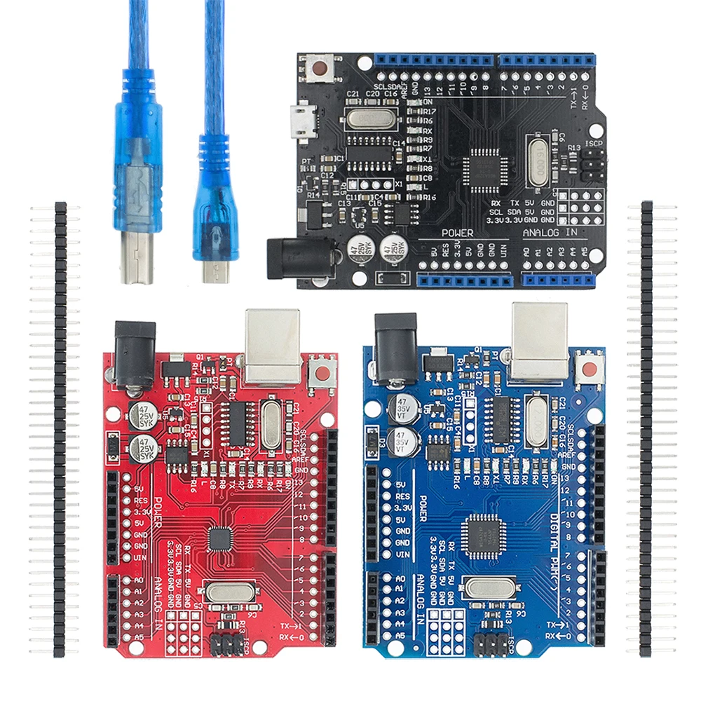 Один комплект UNO R3 CH340G + MEGA328P ATMEGA16U2 USB кабель 2 4 дюйма тонкопленочный 16 МГц boad Proto
