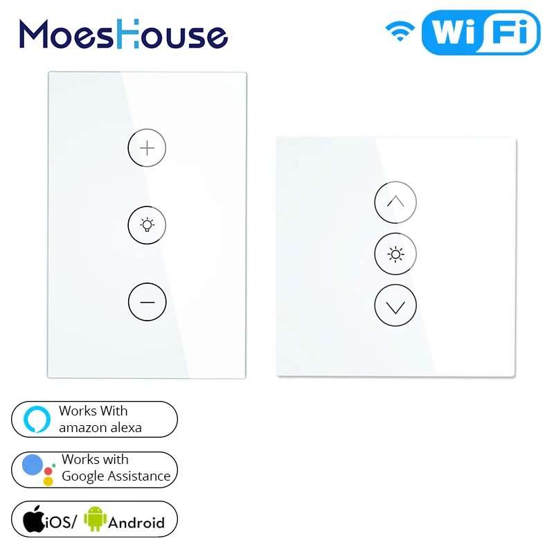 

Wifi Smart Wall Touch Light Dimmer Switch EU/UK/US Standard APP Remote Control Works with Amazon Alexa and Google Home