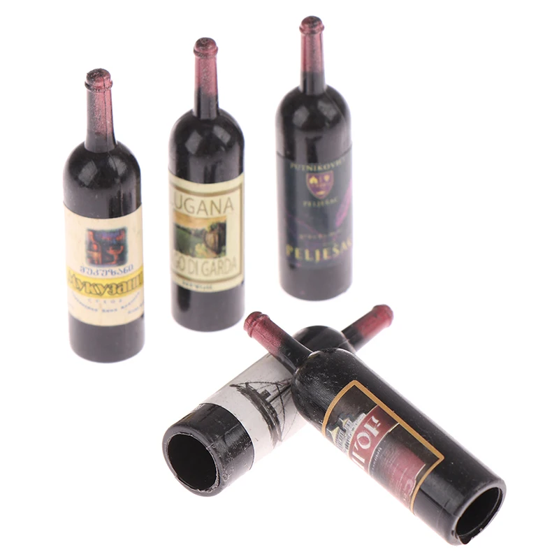 10pcs 1:12 Dollhouse Miniature Resin Bottle Simulation Wine Bottle Model  Doll House Accessories Kids Toys 4