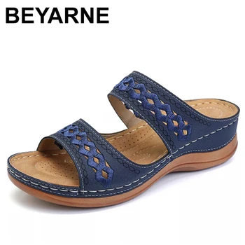 

BEYARNESewing thread sandals summer slippers for women casual open toe platform shoes for women Outdoor beach flip flops for wom