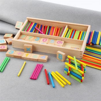 

Wooden Math Box Baby Learning Math Digital Stickers Early Learning Toys Give Children The Best Enlightenment Toy Gift