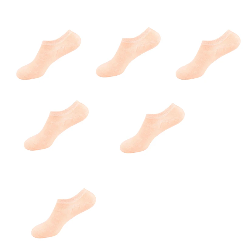 Black White Gray Fashion Casual Men Socks High Quality Cotton Socks Invisible Slippers Shallow Mouth Mesh No Show Socks 6 pairs - Цвет: 6 pairs
