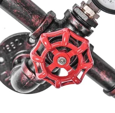 Creative Three-head Water Pipe Style Wall Lamp Indoor Iron Vintage Water Pipe Wall Lamp lamparas de techo colgante
