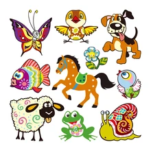 Нашивки в форме животных, детские наклейки, Мультяшные милые теплопроводные нашивки, железная вышивка, моющиеся, а-уровень, сделай сам, нашивки на заказ