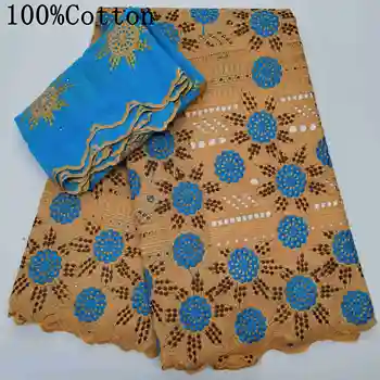 

7yards African Lace Fabric 2020 High Quality Lace Swiss Voile Lace In Switzerland Nigerian Lace with scarf SK617