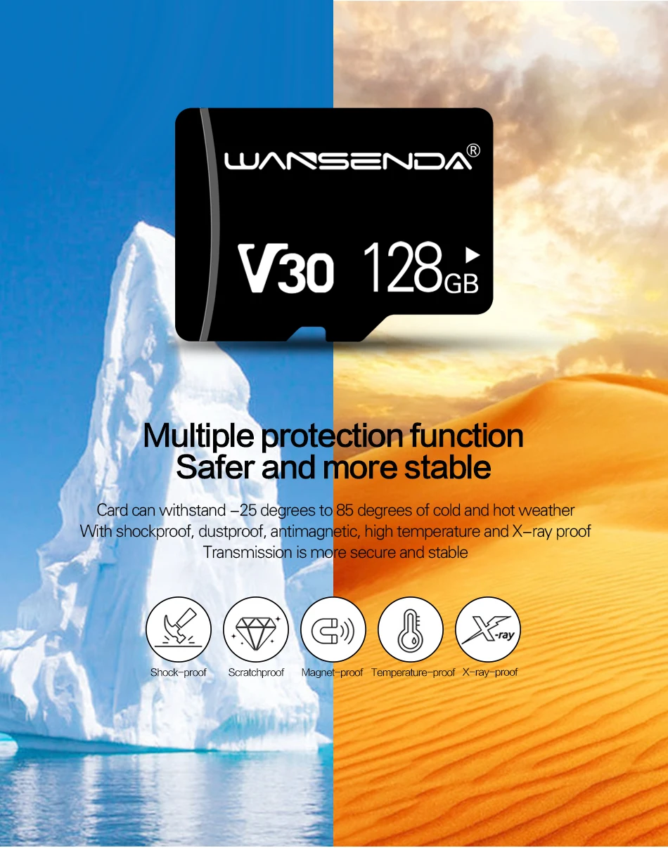 Новая карта памяти WANSENDA, 128 ГБ, 64 ГБ, карта Micro SD, класс 10, флеш-карта 8 ГБ, 16 ГБ, 32 ГБ, карта памяти Microsd, TF карта для планшета