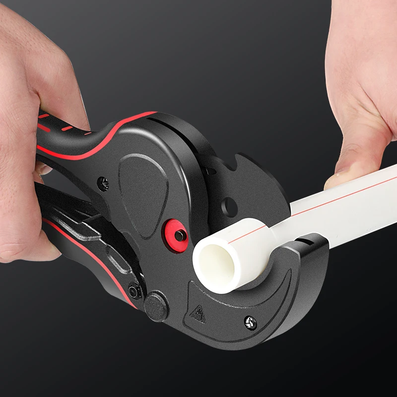 OUDISI PVC Pipe Cutter 36mm 42mm 64mm Aluminum Alloy Body Ratchet Scissors Tube Cutter PVC/PU/PP/PE Hose Cutting Hand Tools 5