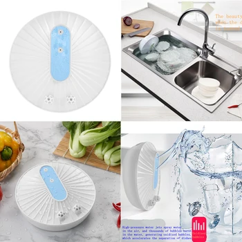

Plastic Mini Ultrasonic Dishwasher Fruit Vegetables Cleaner High Pressure Water Household USB Mini Ultrasonic Dishwasher
