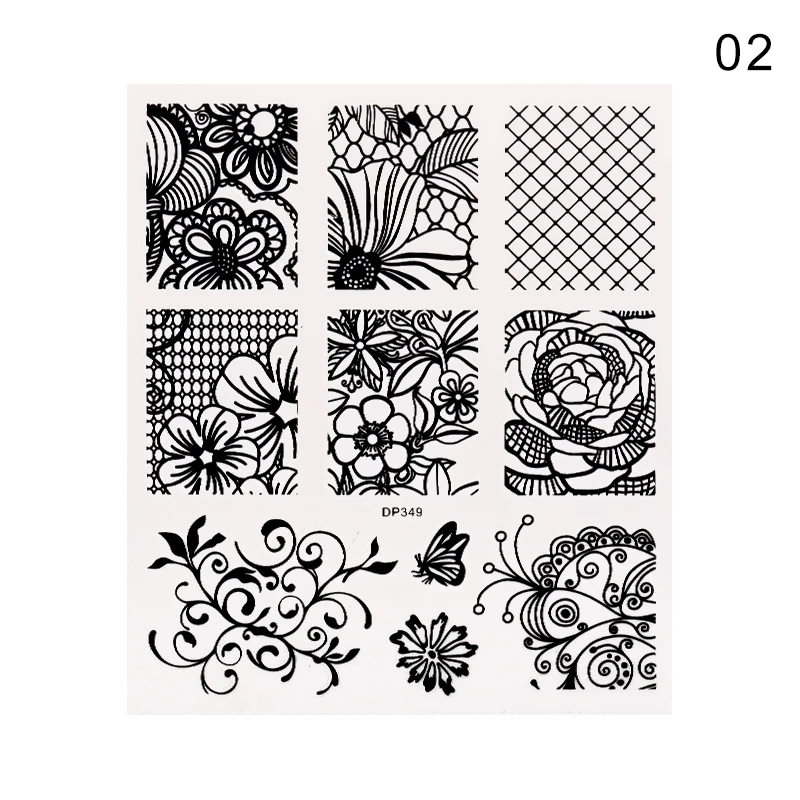 1 лист, стикеры 3D на ногти Nail Art, Рождественская серия, золотой, черный цветок, смешанные узоры, переводные наклейки для ногтей, 3D украшение для ногтей - Цвет: 02