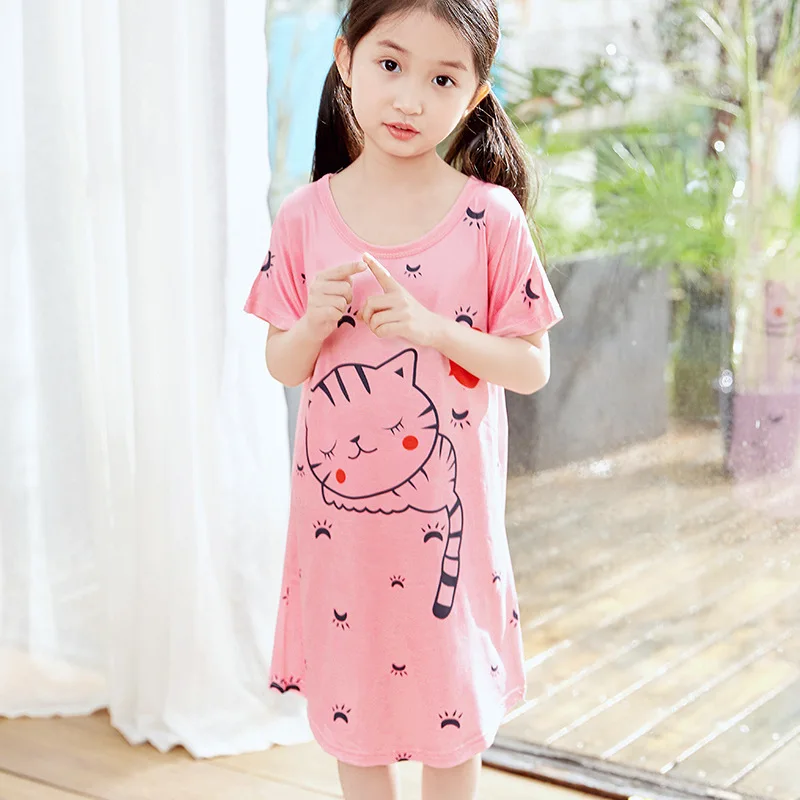 

[Xin] Meng Dai Xin Short Sleeve GIRL'S Children Sleepwear Dress 8-18 Yards
