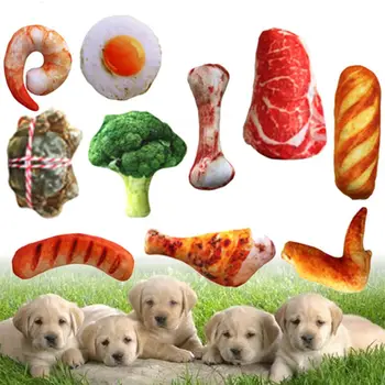 

10 Pcs Plush Pet Squeaky Toy Simulation Novelty Cat Catnip Bite Resistant Doll Plush Pack Stuffed Chew Bulk with Squeake